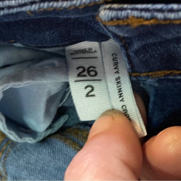 LOFT Womens Jeans Size 26/2 Skinny Ankle Low Rise Blue Denim Casual Y2K Pockets - Picture 4 of 13